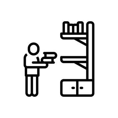 Koymak için siyah çizgi simgesi 