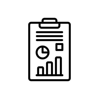 Raporlar için siyah çizgi simgesi 