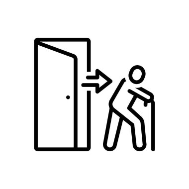 Boşaltma için siyah çizgi simgesi 