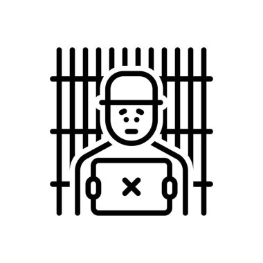 Suçlular için siyah çizgi simgesi 