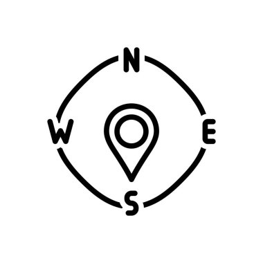 Güney için siyah çizgi simgesi 