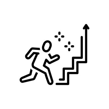 Başarı için siyah çizgi simgesi 