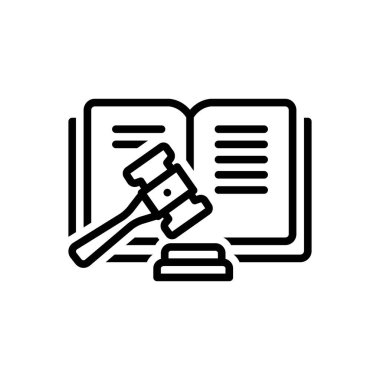 Avukat için siyah çizgi simgesi 