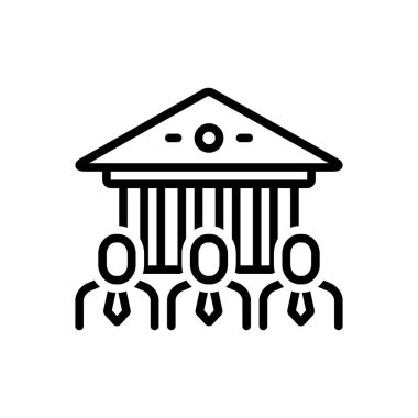 Avukatlar için siyah çizgi simgesi 