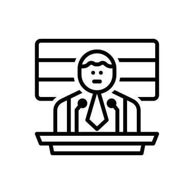 Başkan için siyah çizgi simgesi 