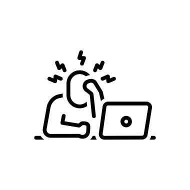 Stres için siyah çizgi simgesi 