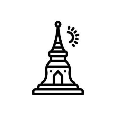 Tayland için siyah çizgi simgesi 