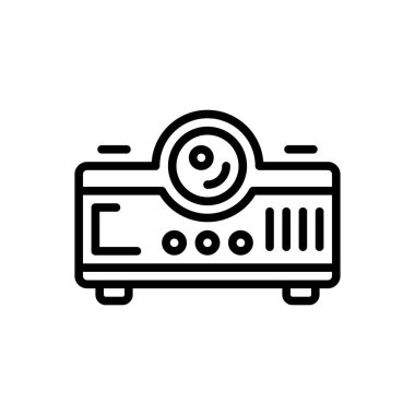 Projektörler için siyah çizgi simgesi 