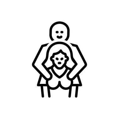 Uygunsuz için siyah çizgi simgesi 