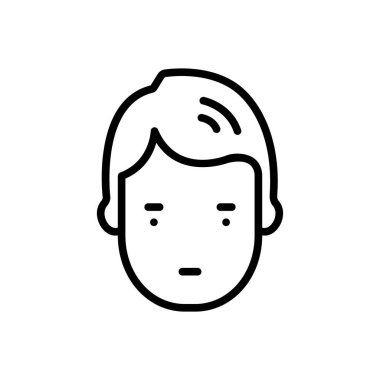 Baş için siyah çizgi simgesi 