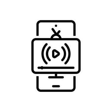 Akış için siyah çizgi simgesi 