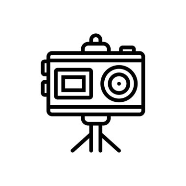 Kamera için siyah çizgi simgesi 