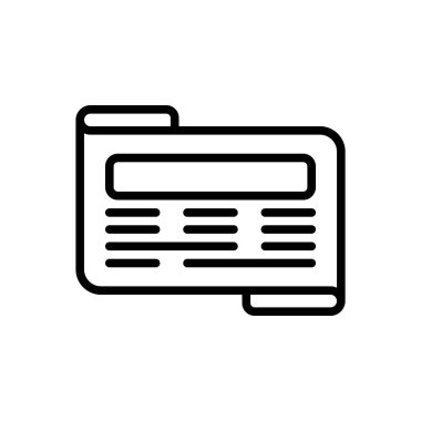 Gazete için siyah çizgi simgesi 