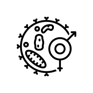 Cinsellik için siyah çizgi simgesi 