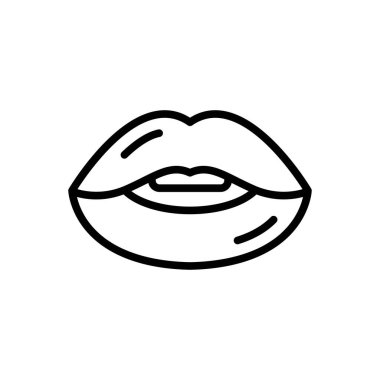 Dudak siyah çizgi simgesini 