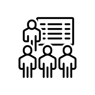 Oturum için siyah çizgi simgesi 