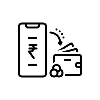 Aktarımlar için siyah çizgi simgesi 