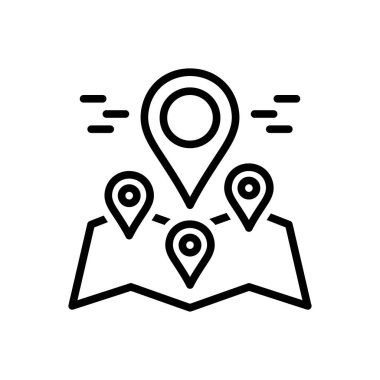 Konumlar için siyah çizgi simgesi 