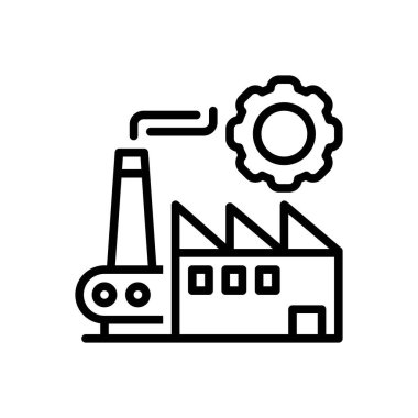 Üretim için siyah çizgi simgesi 