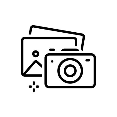 Fotoğraf için siyah çizgi simgesi 