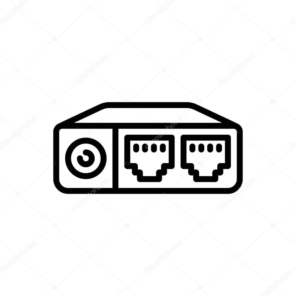 Black line icon for cable