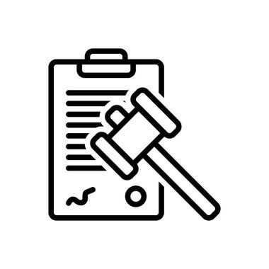 Adalet için siyah çizgi simgesi 