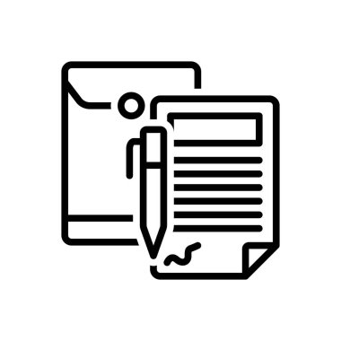 Sözleşme için siyah çizgi simgesi 