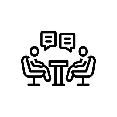 Danışmanlık için siyah çizgi simgesi 