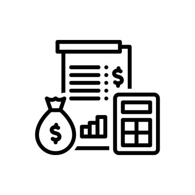 Ekonomi için siyah çizgi simgesi 