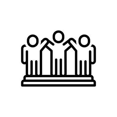 Koalisyon için siyah çizgi simgesi 