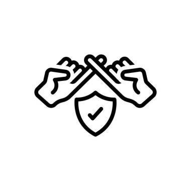 Bağlılık için siyah çizgi simgesi 