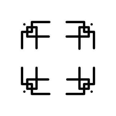 Köşe için siyah çizgi simgesi 