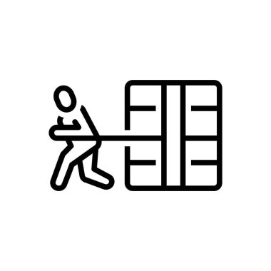 Çabalar için siyah çizgi simgesi 