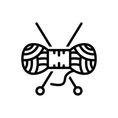 Yün için siyah çizgi simgesi 