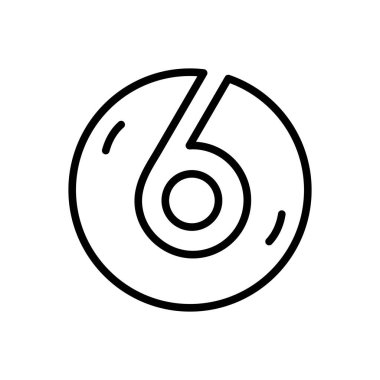 Altı için siyah çizgi simgesi 