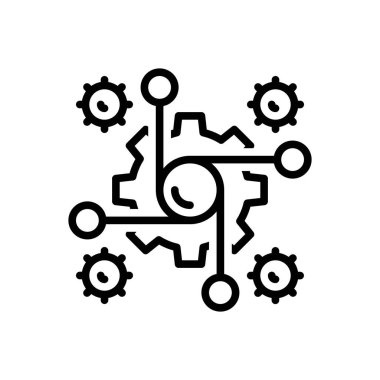 Sentez için siyah çizgi simgesi 