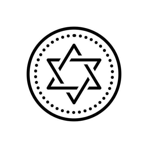 Black line icon for jewish 
