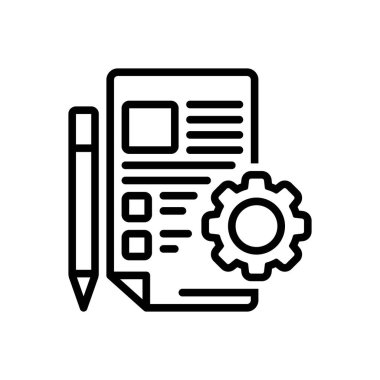 Özellikler için siyah çizgi simgesi 