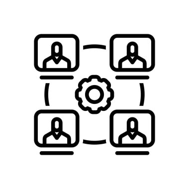 İşbirliği için siyah çizgi simgesi 