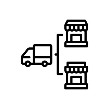 Dağıtıcı için siyah çizgi simgesi