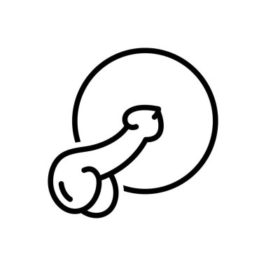 Black line icon for dicks