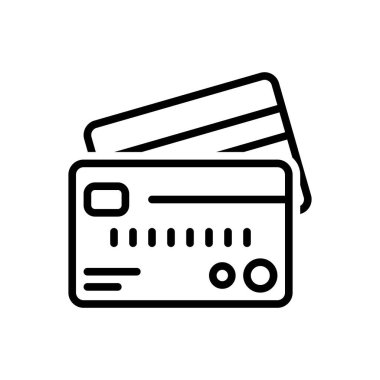 Kredi için siyah çizgi simgesi 