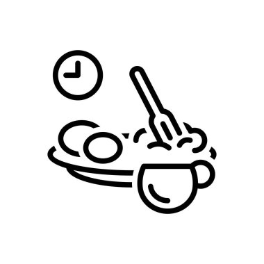 Kahvaltı için siyah çizgi simgesi 