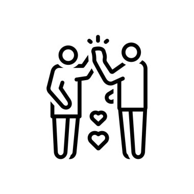 İlişkili için siyah çizgi simgesi 