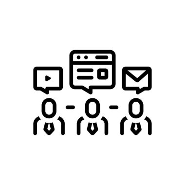 Sendika için siyah çizgi simgesi 