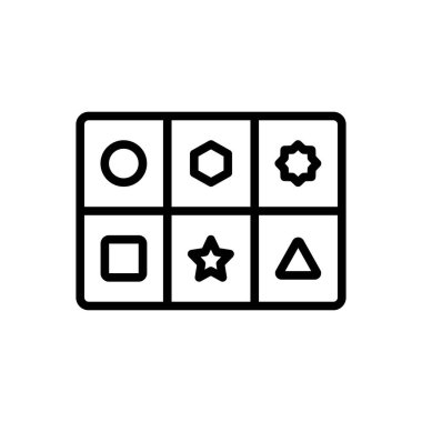 Kategoriler için siyah çizgi simgesi 