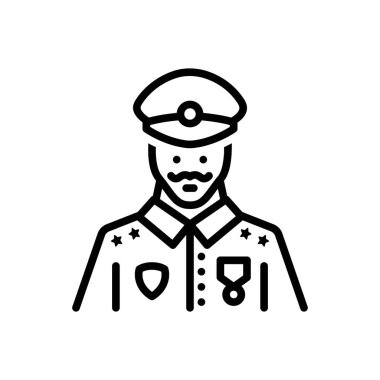 Komutan için siyah çizgi simgesi 