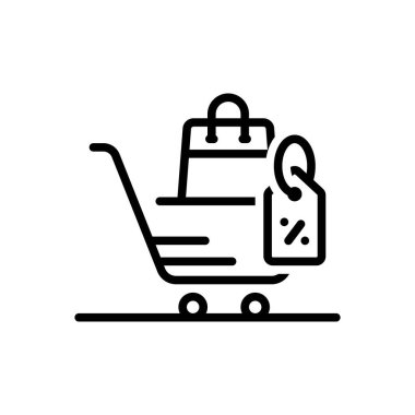 Satış siyah çizgi simgesini 