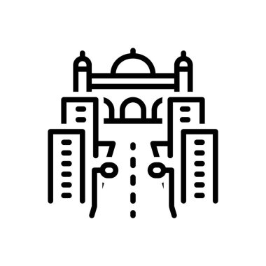 Bulvar için siyah çizgi simgesi 