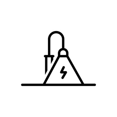 Şimşek için siyah çizgi simgesi 